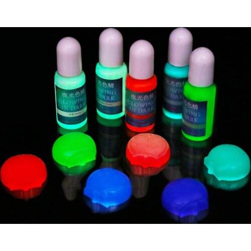 10 Colors Glowing in Dark Epoxy Resin Pigment Kit Luminous Colorant Liquid Resin Dye Jewelry Making