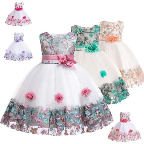 2020 new fashion childrens clothing children Dress stitching princess lace puff