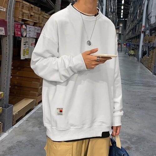 2021 Autumn Loose Sweatshirts Mens Harajuku Hoodies Male Casual Oversize Pullovers Japanese Street Hoodies