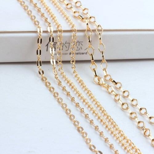 Necklace Chain Ear Line Earrin Chains Diy Handmade Jewellery Findings Accessories Gold Iron Metal 1meter 1.5cm 100cm 4.5g