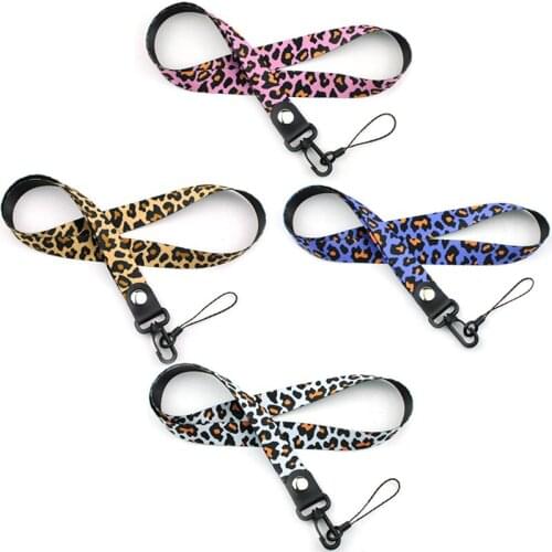 Leopard Phone Neck Straps Lanyard For Keys Cheetah ID Badge Phone Neck Phone Straps with Keyring For Smart Cellphone ID Card
