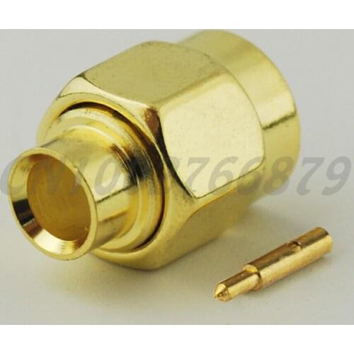 RF electrical Coaxial Connector SMA Plug(male pin) Straight Connector for Semi-rigid Cable.141",RG402