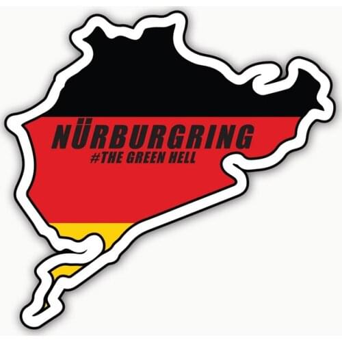 S40575# Various Sizes Self-Adhesive PVC Decal Nurburgring Car Sticker Waterproof Auto Decors on Bumper Rear Window