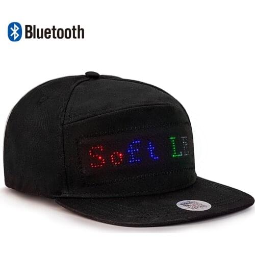 DIY Animated Bluetooth Led Hat Display Board hip hop street dance party parade sunscreen hiking night running fishing cap