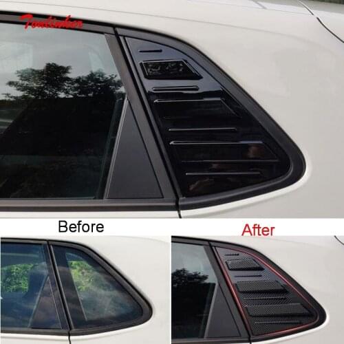 Tonlinker Exterior Car Rear Windows Triangle blinds Cover Stickers for VW POLO 2011-20 Car styling 2 PCS ABS Cover stickers