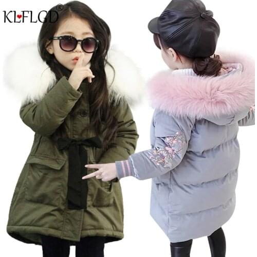 Baby Girl Warm Coat Down Jackets Children Clothing NEW Girl Winter Cotton-Padded Jacket Childrens Fashion Coat Kids Outerwear