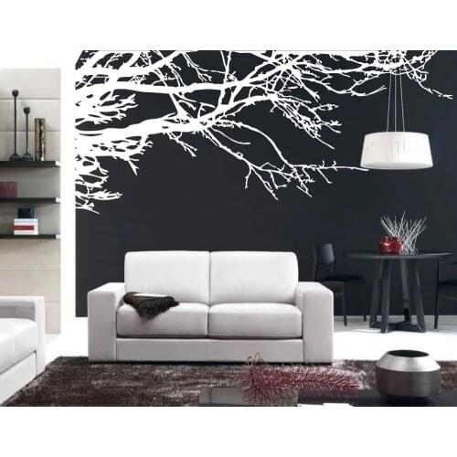 Mega Stunning Tree Branch Removable Vinyl Wall Art Stickers Home Decor Black White Tree Chinese Style landscape painting D816