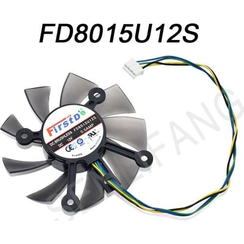 Well Tested Graphics Video Card Cooling Fan FD8015U12S DC12V 0.5A 4PIN Cooler Fan 75MM For ASUS GTX 560 GTX550Ti HD7850 not new