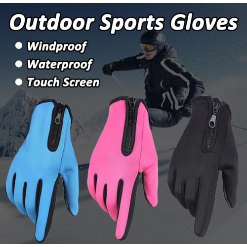 Waterproof Motorcycle Gloves Touch Screen Full Finger Winter Racing Outdoor Sports Windstopper Zipper Skiing Riding Warm Gloves
