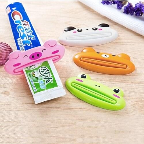 X7JA Cartoon Animal Toothpaste Tube Squeezer Squeeze Paste Dispenser Roll Holder