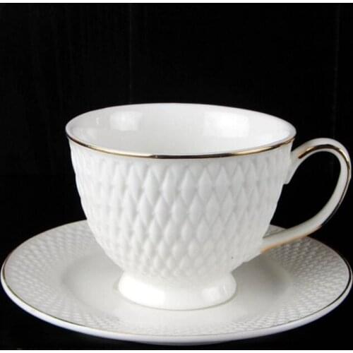 Top grade Tea Mug British Royal Ceramics painted gold diamond-shaped high-quality ceramic coffee Mug tea set