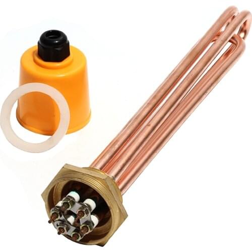 1 1/2 Inch/DN40 All Copper Hexagon Thread Heater 110V/220V/380V 3KW/4.5KW/6KW/9KW/12KW Water Heater Element for Boiler