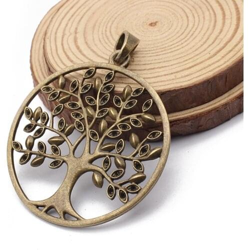2pcs/lot Large Hollow Tree DIY Pendants Necklaces Antique Bronze Color Trees Charms Making Jewelry 59*65mm Accessories