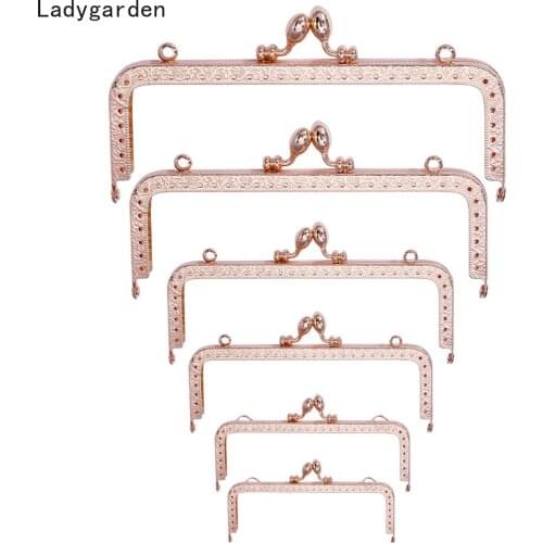 6PCS 8.5cm-20.5cm Metal Purse Frame DIY Purse Handbag Handle Coins Bags Metal Kiss Clasp Lock Bag Parts and Accessories