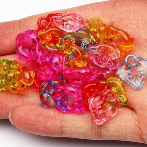 Mixed Colorful 30pcs/lot Cute Dolphin Acrylic Beads Transparent 16mm Loose Spacer Beads For Jewelry Making DIY Accessories