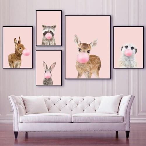 Pink Rabbit Deer Donkey Diamond Painting Cross Stitch DIY Full Square Drill Animal Diamond Embroidery Mosaic Home Room Decor