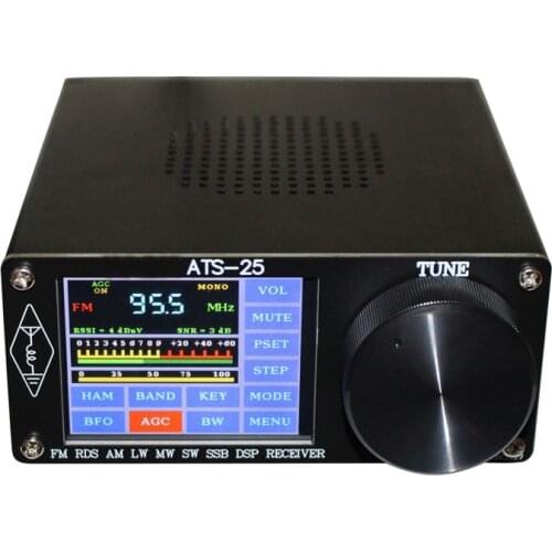 ATS-25 Si4732 All-Band Radio Receiver FM LW(MW SW) SSB +2.4 Inch Touch LCD +Whip Antenna +Battery + USB Cable + Speaker