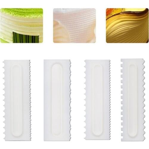 White Pastry Icing Combs Baking Accessories Plastic Cake Scraper Cream Smoother Fondant Spatulas Cake Decorating Comb 1Pcs