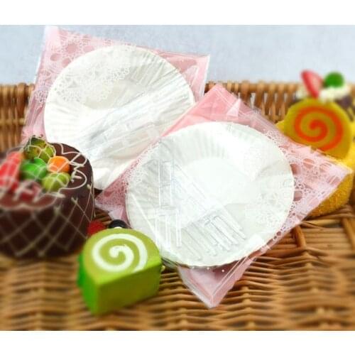 Free Ship Disposable cake tray set with vermicelli bag + 10 plates + 10 forks birthday cake plate