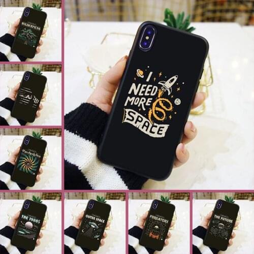 Black Space Star Case For Apple iPhone X XR XS MAX 8 7 6S 6 S Silicone Soft Back Cover For iPhone 8 7 6S 6 S Plus Phone Case