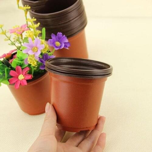 Home Gardening Soft Plastic Flower Pot Creative Flower Nursery Garden Decoration (90x60x80mm) Two-color Flower Pot