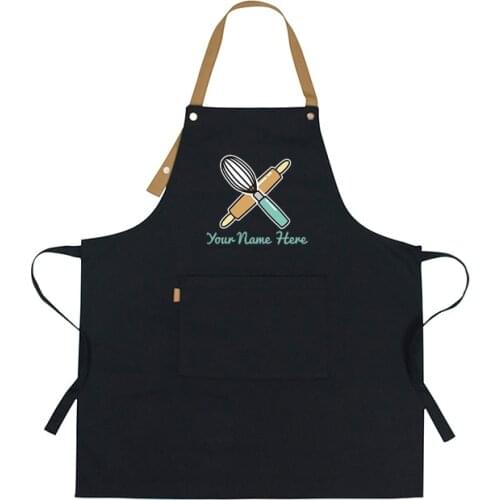 Printing Custom Logo Canvas Apron Pinafore Kitchen Restaurant Coffee Tea Shop Waiter Men and Women Smock