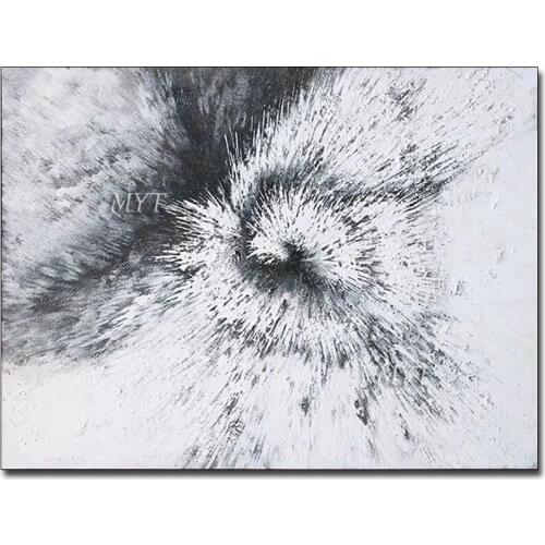 Interiors Decorative Black And White Textured Thick Acrylic Canvas Painting Artwork Cheap Wall Art For Home Decoration Showpiece