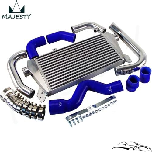 New Front Mount Intercooler Kit for Audi A4 1.8T Turbo B6 Quattro 2002-2006 silicone hose color blue brand CSK