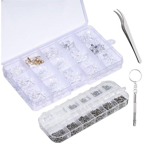 Eyewear Repairing Kit W/ 1100PCS Tiny Screws/Washer/Nuts 150 Pairs Nose Pads Sunglasses Eyeglasses Replacement Accessories