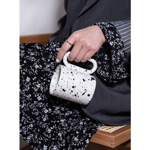 2 Blue Porcelain Cups For Coffee Personalized Tea Mugs Set With Orange Box Europe Home Kitchen Table Ware Decor Luxury Best Gift