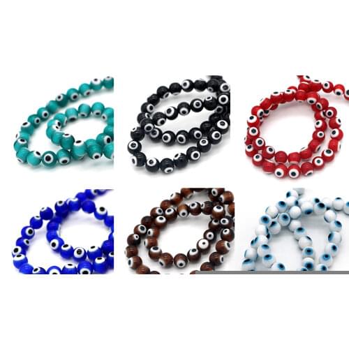 Lampwork Beads 4mm 950pcs/lot Multicolor to choose Evil Eye Beads Lampwork Round Spacer Glass Beads Wholesale Fit DIY Beads