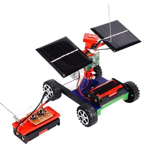 Mini Solar Powered Toy Diy Car Kit Children Wireless Remote Control Hobby Funny Micro Racing Car Toy For Kid Gifts Rc Models