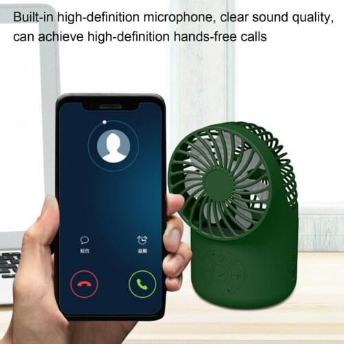 Mini Desk Fan Portable Usb Rechargeable Battery Cooling Desktop with Bluetooth 5.0 Speaker for Home Office bedroom