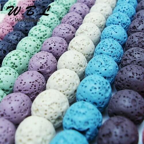 Natural Frosted Volcanic Stone Beads Glossy Black Rock Lava Round Loose Beads For DIY Necklace Bracelet Jewelry Making 6-16mm