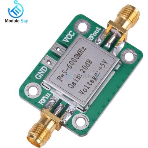 Newest Gain 20dB 5~6000 MHz RF Ultra-Wideband Low noise Power Amplifier Board Module With shield function