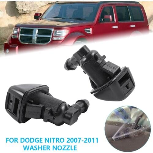 Pair Plastic high quality Windshield Washer Wiper Nozzle Hood Jet For Dodge Nitro 2007-2011 Jeep Liberty 2008-2012