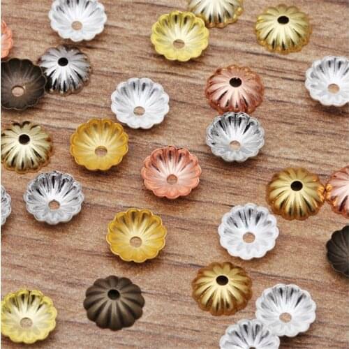 SIXTY TOWFISH 100 Pieces DIY Jewelry Accessories Size 6mm/8mm/10mm Copper Materials Flower Slice Charms