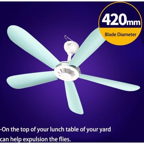 Hanging Fans Mini Ceiling Fan 5 Blades Diameter 420mm Mosquito Net Fan for Student Bedroom Portable Remote Control Hot Sale FS75