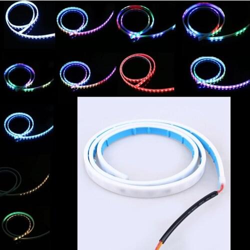 47.24" Color Flowing Type Trunk Box Turn Signals Rear Lights LED Strips Car Braking Light Day Running Lights Decoration Lamp