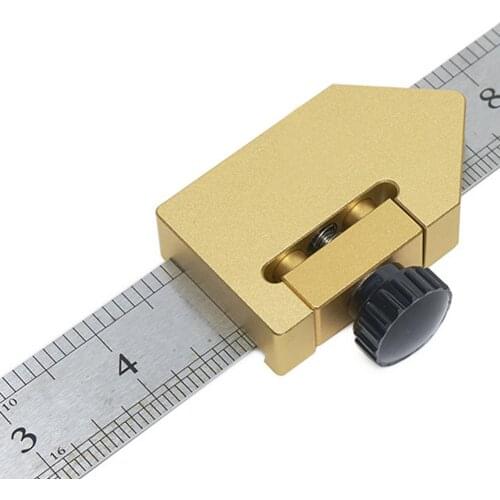 Woodworking Steel Ruler Positioning Block Marking Locator Steel Ruler Woodworking Line Locator Steel Ruler Fixing Block Steel