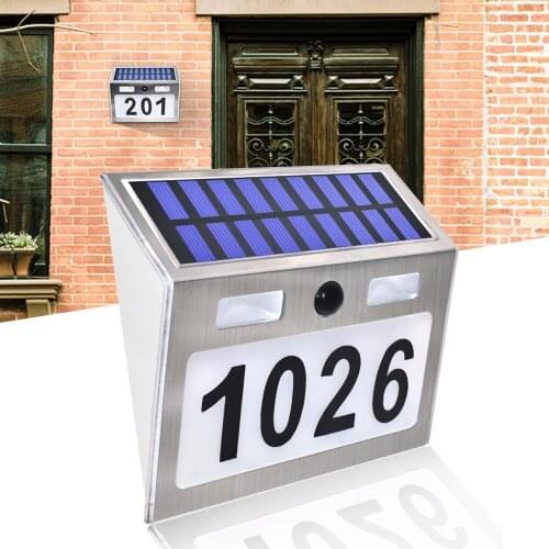 7 LED Solar Light Outdoor Solar Lamp Powered Sunlight Waterproof PIR Motion Sensor Street Light Letters House Number Lamp