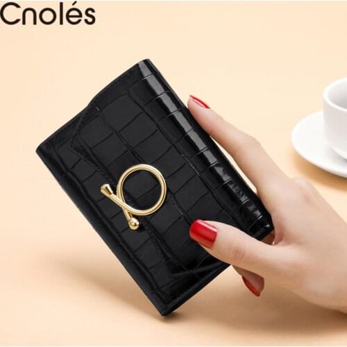 Cnoles Women Wallets Soft Leather Coin Purse Ladies Wallet Female Card Holder Small Purse Slim Portfel Carteira