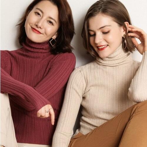 Trimming Pile Collar Sweater Women Autumn and Winter High-collar Short Pullover Sweater Tight Bottom Shirt Women Sweater Women