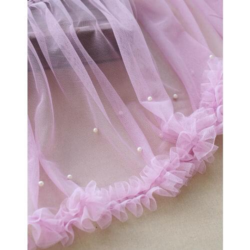 1 meter 35cm Super wide Beaded Flower Pink green White childrens dress lace embroidery lace trim DIY wedding dress materials