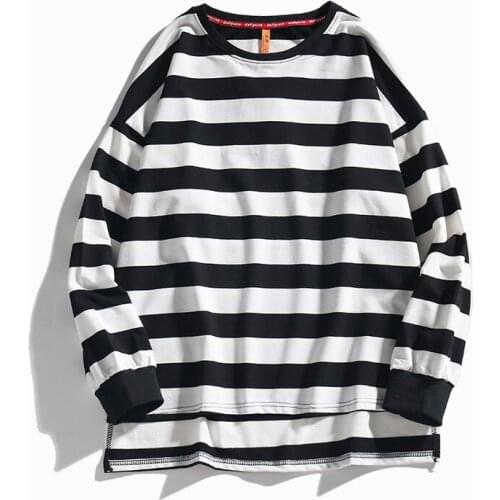 2021 Casual Brand Mens Long Sleeve T-Shirt Men Comfortable Wild Stripe T-Shirts Male Casual Bottoming Tee Shirt Tops