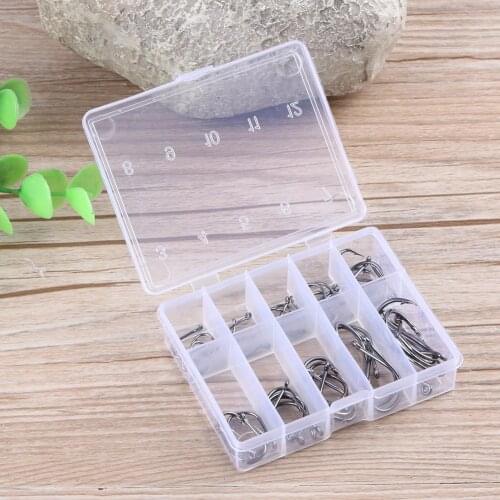 50pcs/set tube with hooks No.3-12 10 Types Black Nickel Fishing Hooks Fishing Accessories ten grid boxed hooks
