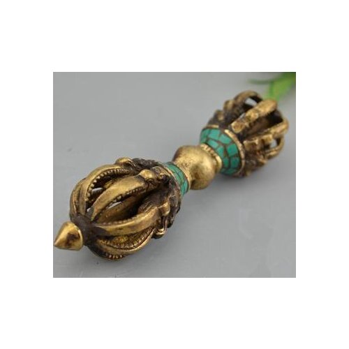 Free shipping 8 cm Rare old religious objects ---Buddha Vajra Dorje Kingkong Buddhist ritual apparatus