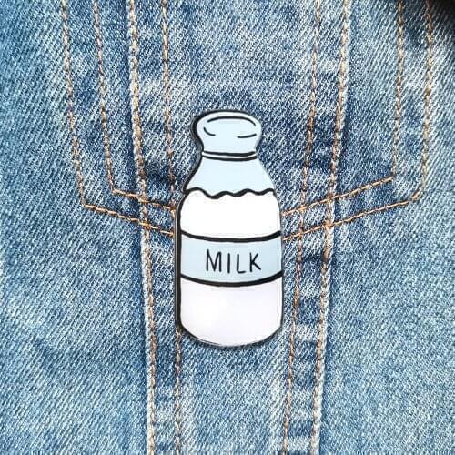 Cartoon Milk Large Brooches For Women Vintage Acrylic Kpop Pins Backpacks Clothes Accessories Jewelry Wholesale