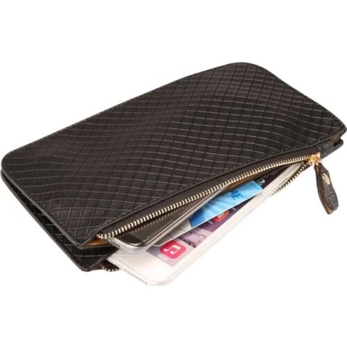 Checked Pattern Hangbag Wallet Case for BLU R1 Plus/Vivo XL 2/Life Max/Dash XL/Energy XL