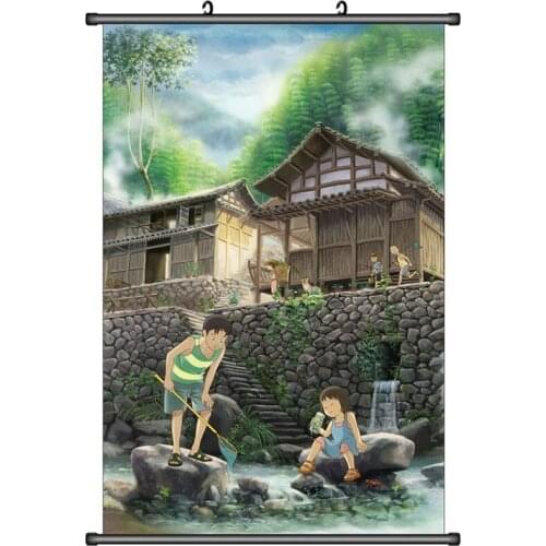 Coscase Japanese Anime My Neighbor Totoro Satsuki Kusakabe Mei Tatsuo Totoro Home Decor Wall Scroll Poster Decorative Pictures